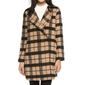 BB Dakota Camel & Black Plaid coat